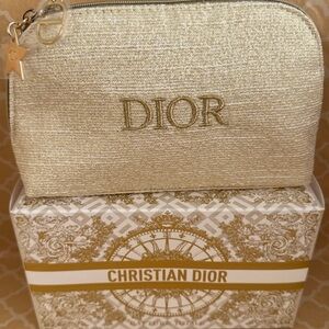 Dior Gold Makeup Bag